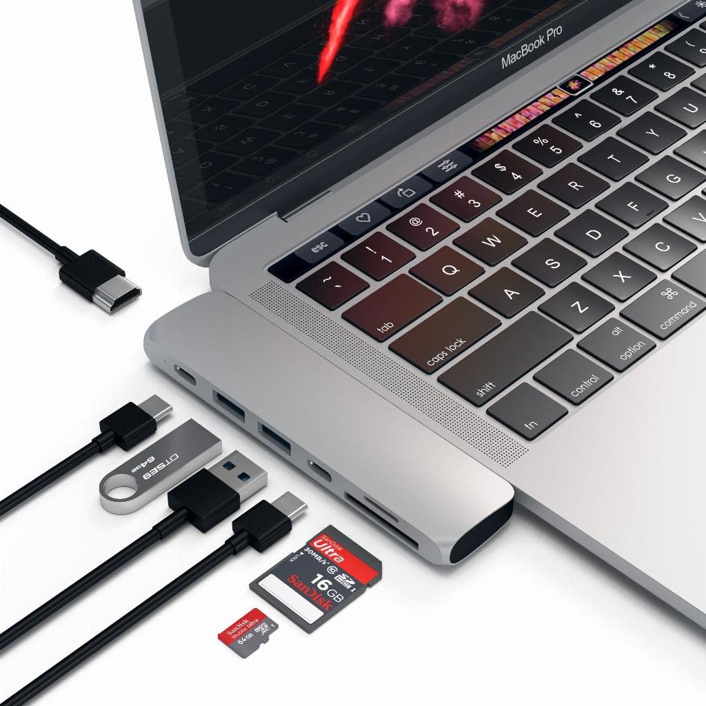 Satechi Aluminum Type-C Pro Hub Adapter with USB-C PD (40 Gbps), 4K HDMI, USB-C Data, SD/Micro Card Reader, USB 3.0 - Compatible with 2021 MacBook Pro M1 Pro & Max, 2020 MacBook Air/Pro M1 (Silver) - Image 4