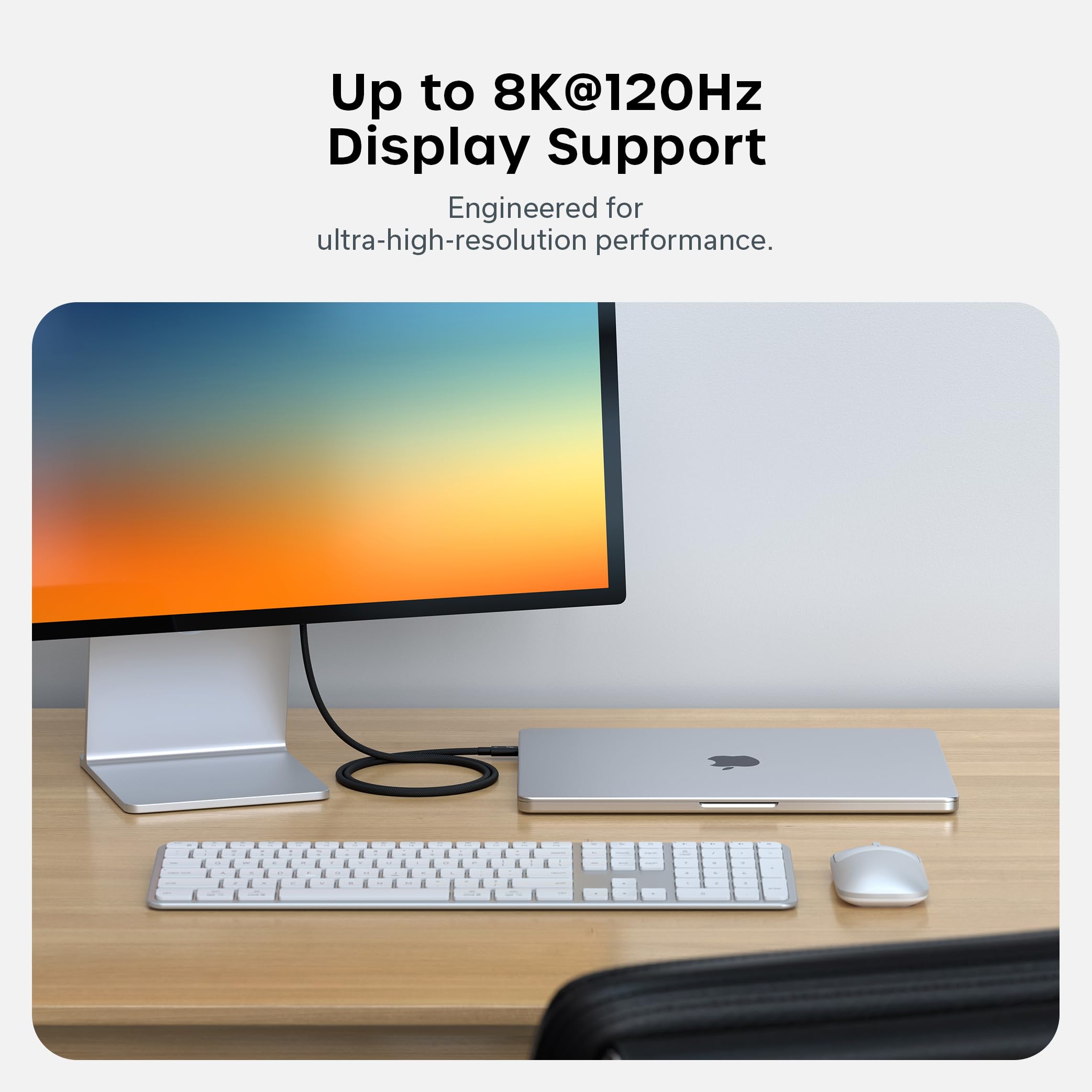 Satechi Certified Thunderbolt 5 Cable, 240W PD, 120Gb/s Data, Dual 8K@60Hz, Triple 4K@144Hz, Braided Thunderbolt 5/4/3, Compatible USB-C Cable for iPhone 17, MacBook Air/Pro, Laptops - Image 5