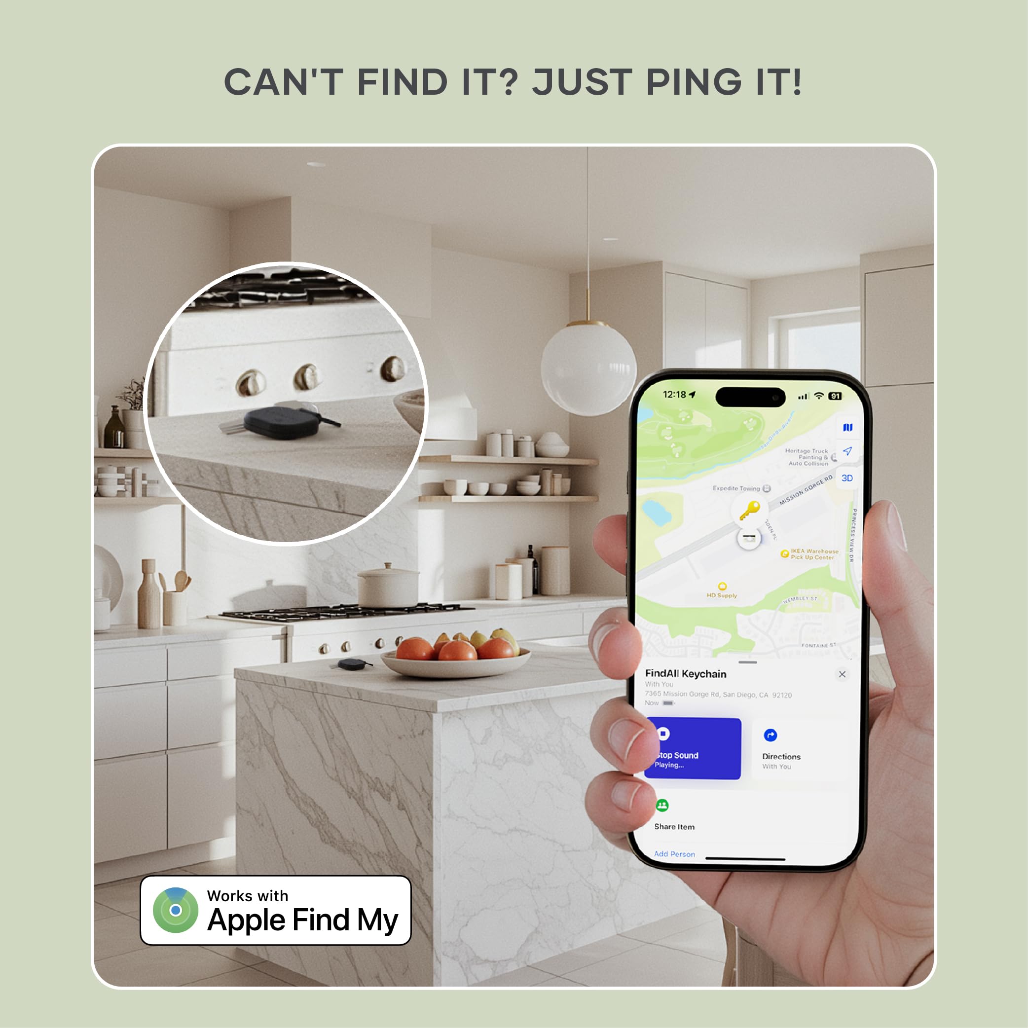 Satechi FindAll with Find My, Keychain & Glasses Case, Wireless Rechargeable, Location Tracker - Black - Image 4