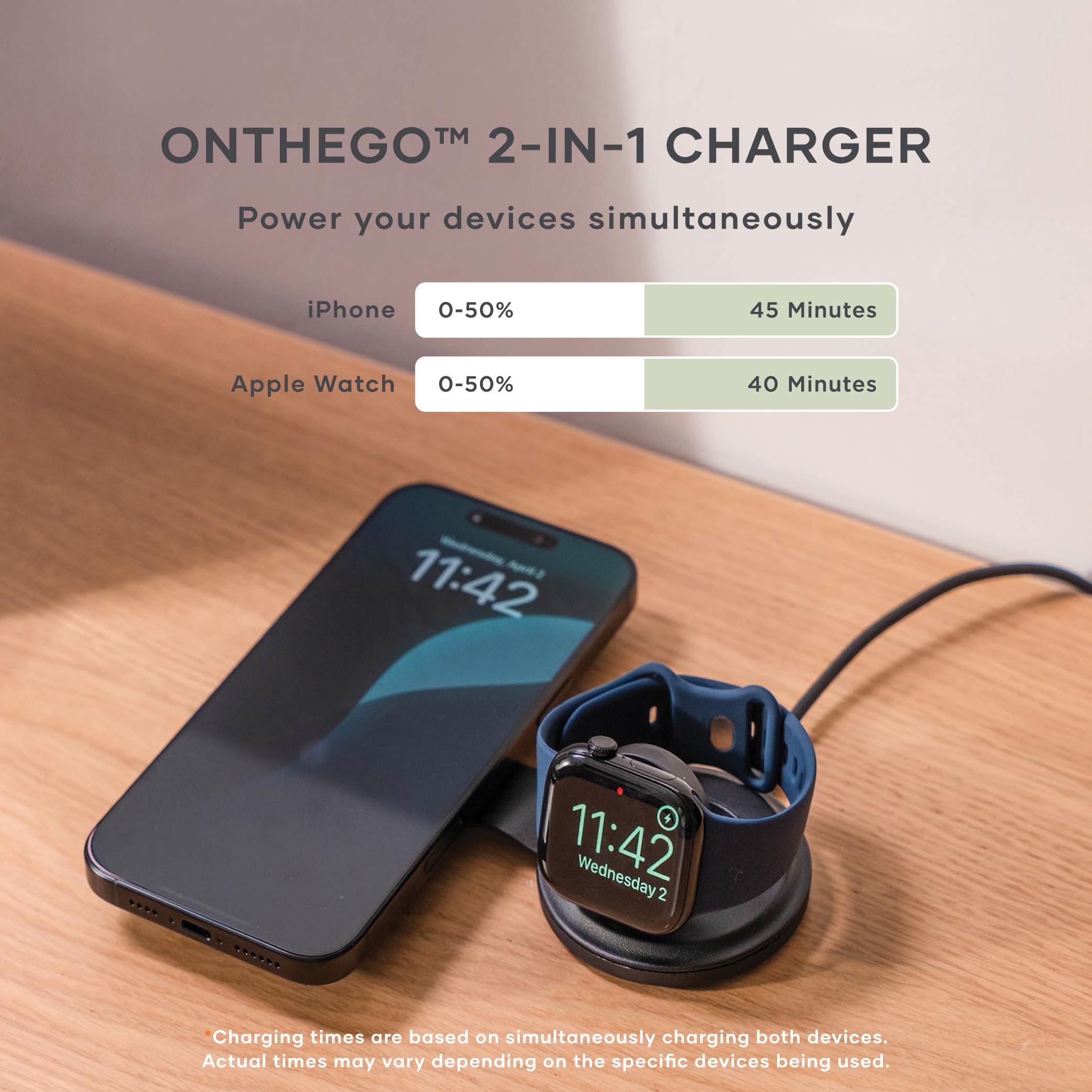 Satechi OntheGo™ 2 in 1 Wireless Charger, Qi2 Portable Charger with 15W Fast Charging for iPhone 17 to 12 Series and 5W for Apple Watch, Magnetic Travel Charging Station – Black - Image 4
