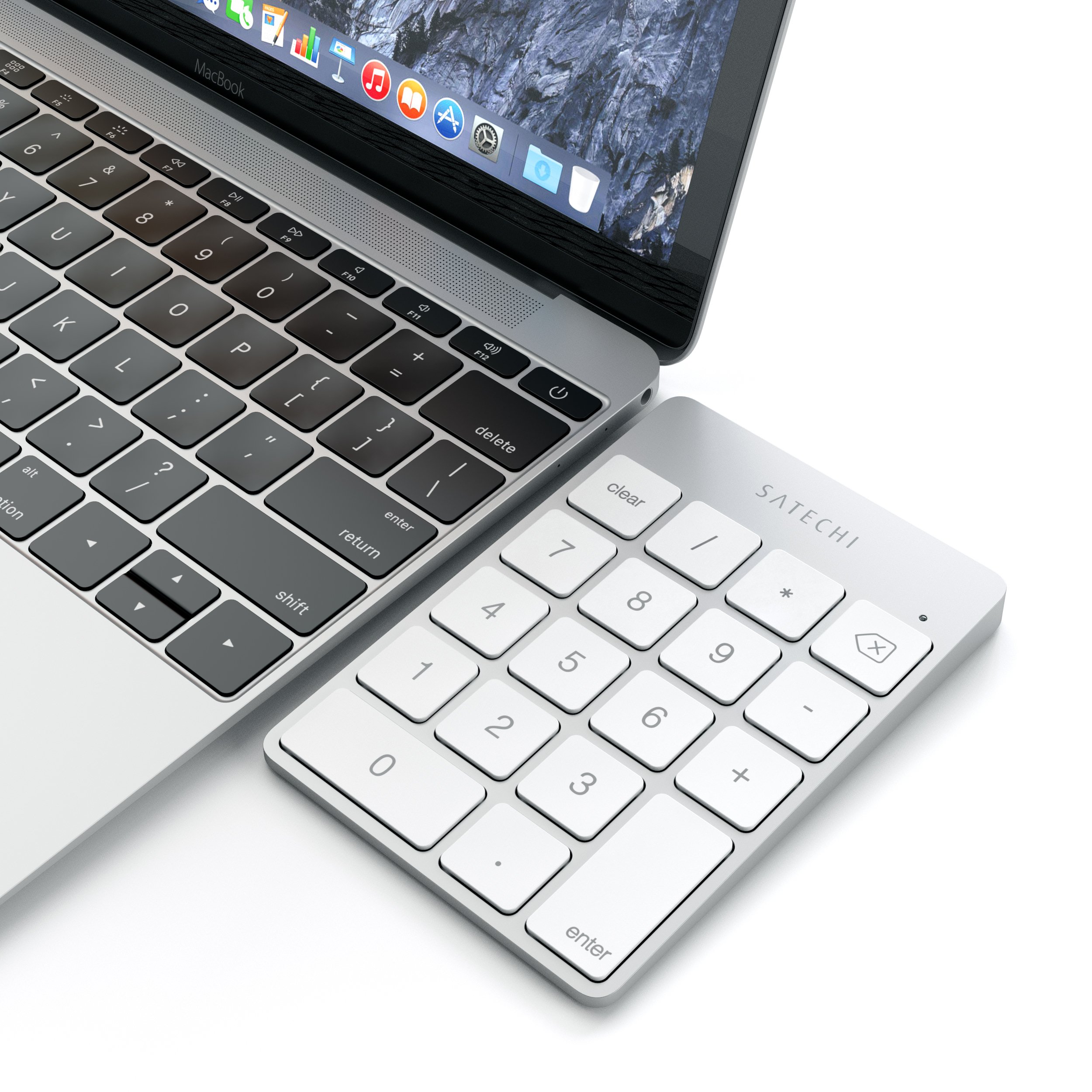 Satechi Slim Aluminum Bluetooth Keypad, Wireless Number Pad with 18 Keys, Micro USB Rechargeable Numpad, External Number Pad for MacBook Air/Pro M5/M4, iPad Air/Pro M5/M4/M3, iMac, PC - Silver - Image 8