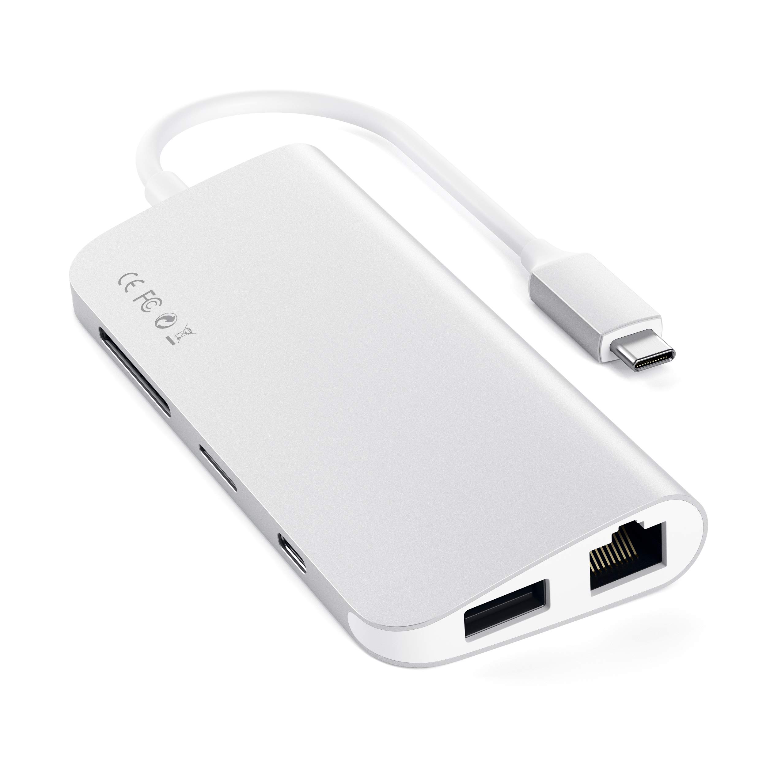 Satechi Type-C Multimedia Adapter with 4K HDMI, mini DP, USB-C PD, Gigabit Ethernet, USB 3.0, Micro/SD Card Slots - for M2/ M1 MacBook Pro, M2/ M1 MacBook Air (Silver) - Image 3