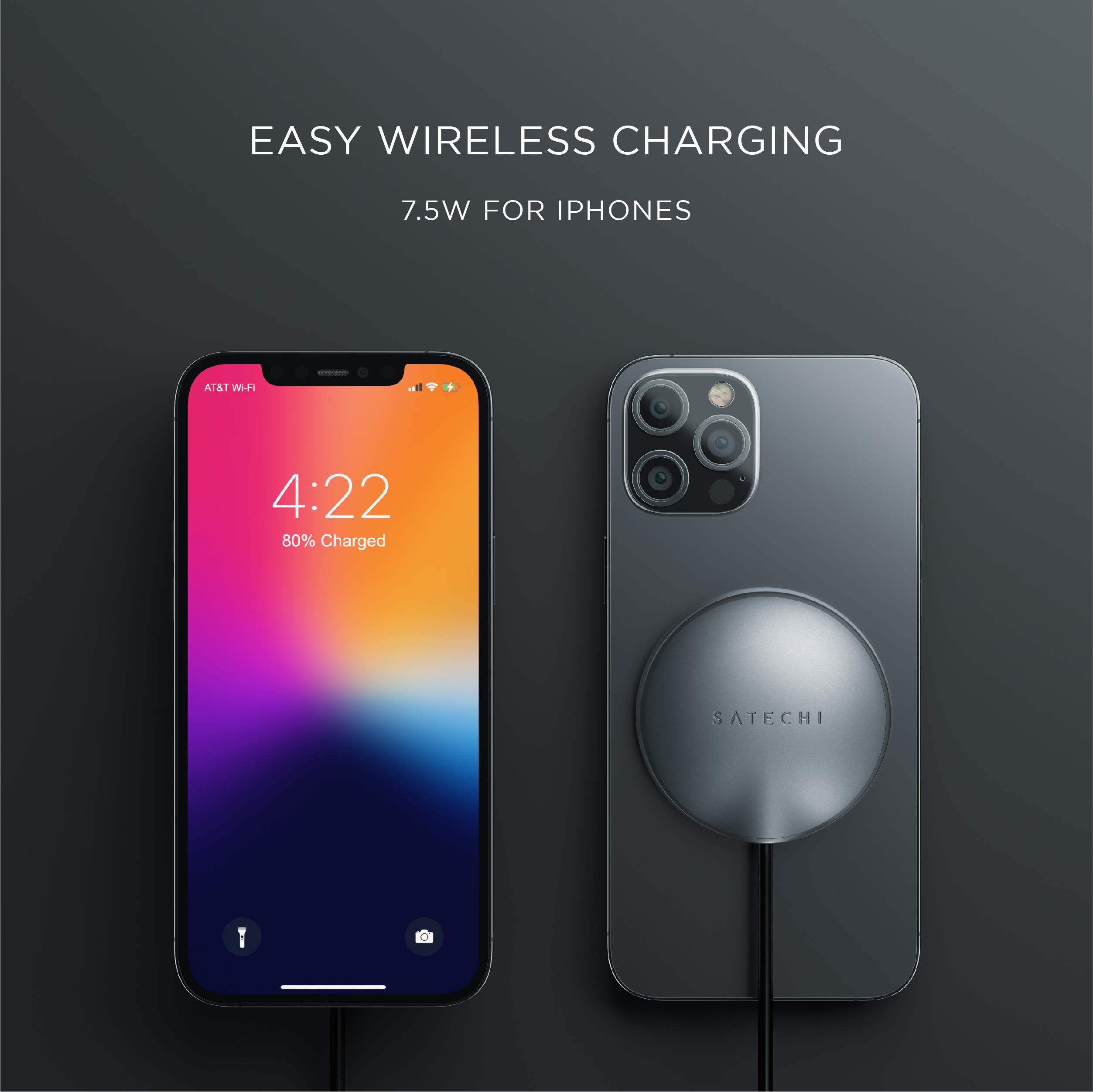 Satechi USB C Magnetic Wireless Charging Cable (Magnetic Wireless Charger) - Compatible with iPhone 16 Pro Max/16 Pro/16/16 Plus, iPhone 15 Pro Max/15 Pro/15/15 Plus and More - Image 4