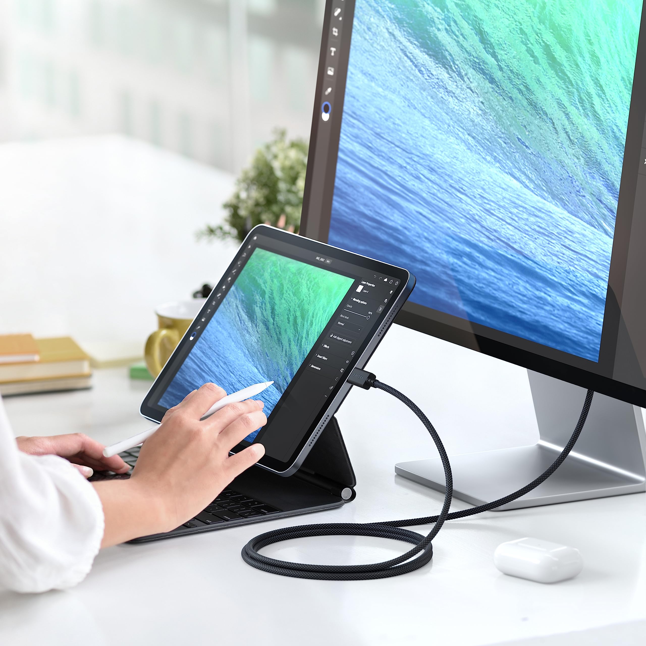 Satechi USB C Thunderbolt 4 (3.2ft/1m), USBC to USB-C Cable, Supports 8K Display, 40Gbps Data Transfer, 240W PD Charging, for iPhone 17, MacBook M5/M4, iPad (Intel Thunderbolt Certified) - Image 7